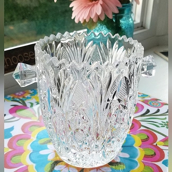 American Brilliant Cut Glass Ice Bucket/Champagne Holder Antique - Picture 12 of 13